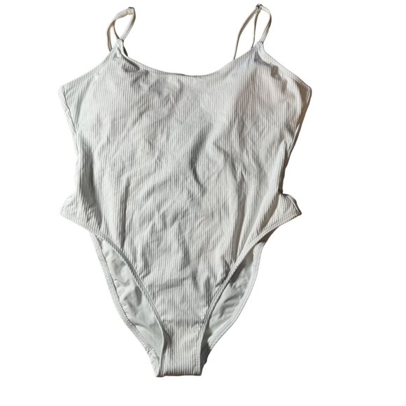 Andie Swim The Laguna White Ribbed One Piece Swimsuit Size XL NWT - Picture 2 of 5